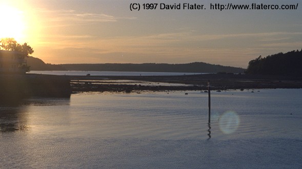 Sunset over the bar, Bar Harbor, Maine, 1997-06-24